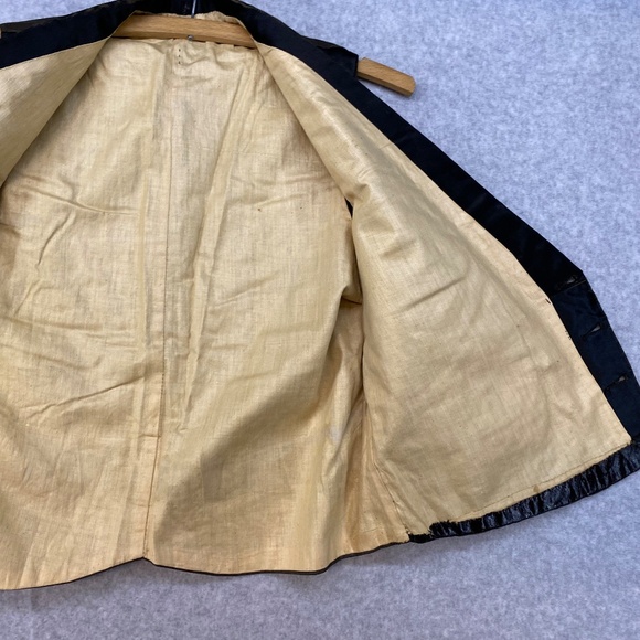 Antique Victorian Silk Satin Men's Double Breasted Vest • Black • 38" Chest - Picture 3 of 14